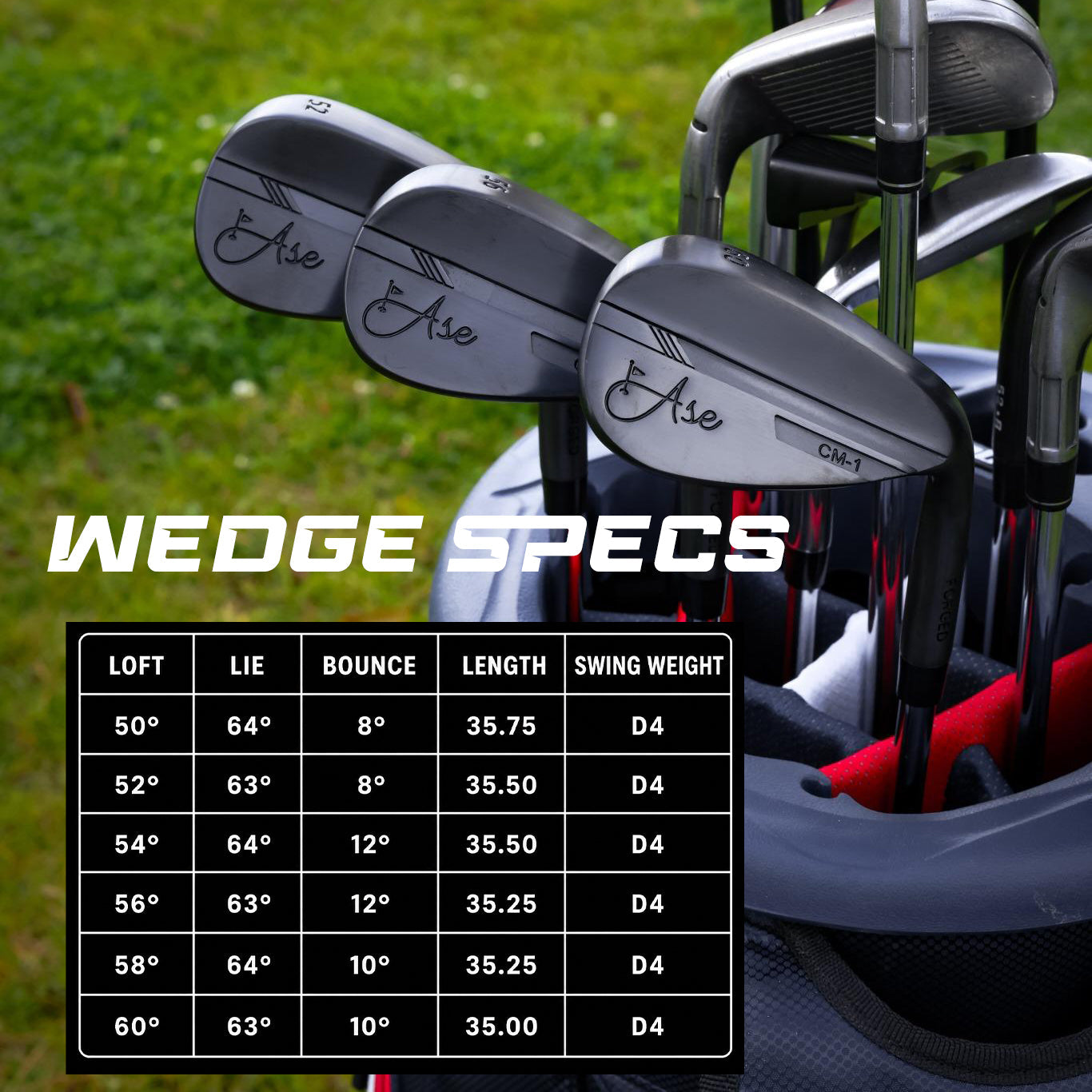 Ase BLACKOUT 3-Piece Wedge Set (52,56,60) *Backorder*